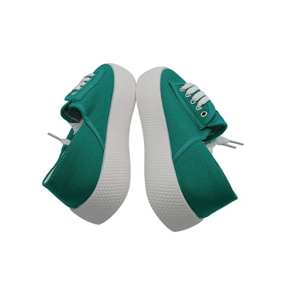 NEW Slocyclub Chunky Sneakers Aqua Blue Green Teal Lace Up Size 39 US 9 Dust Bag - Picture 4 of 12